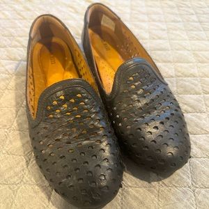 Cobb Hill Maiika Woven Slip On Black Leather Loafer